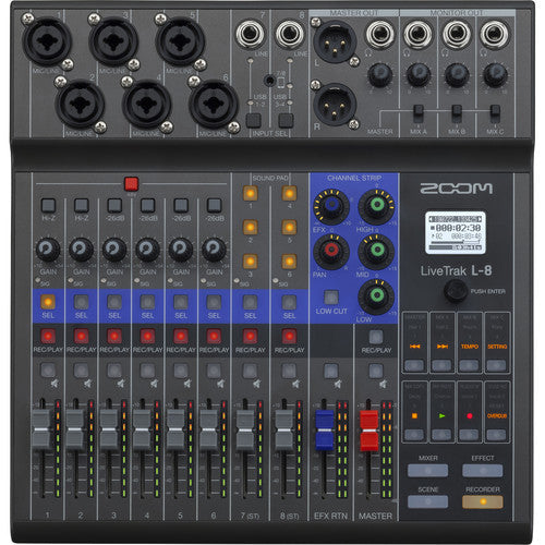 Zoom LiveTrak L-8 Portable 8-Channel Digital Mixer and Multitrack Recorder Zoom