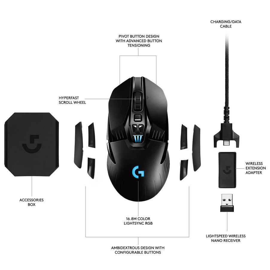 Logitech G903 Lightspeed Wireless Gaming Mouse - Black Logitech