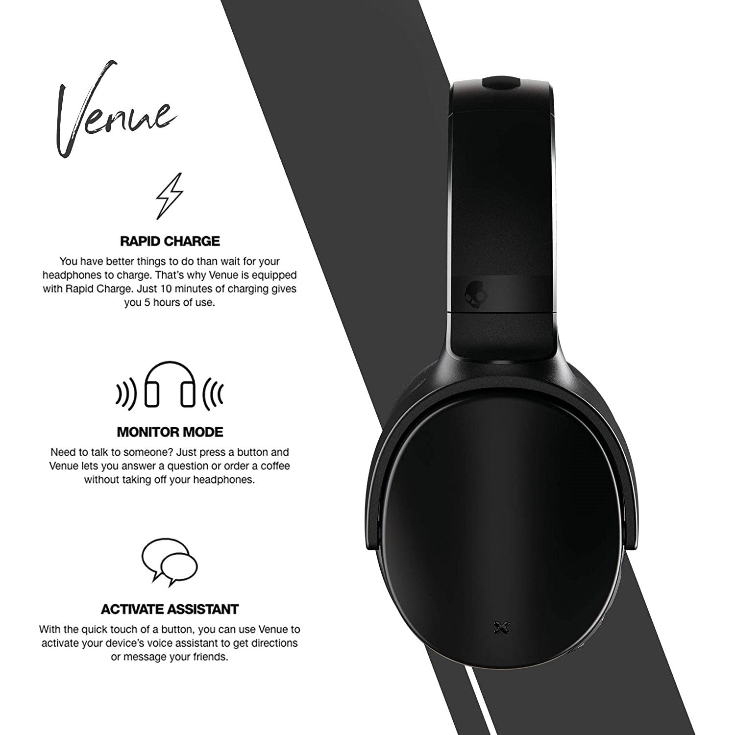 Skullcandy Venue ANC Wireless Headphones - Black Skullcandy