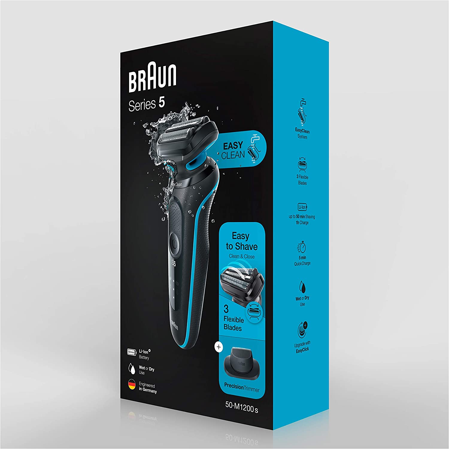 Braun Shaver Series 5 50-M1200S With Precision Trimmer - Blue Braun