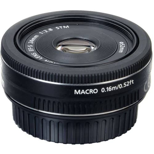 Canon EFS 24mm f/2.8 STM Camera Lens - Black Canon