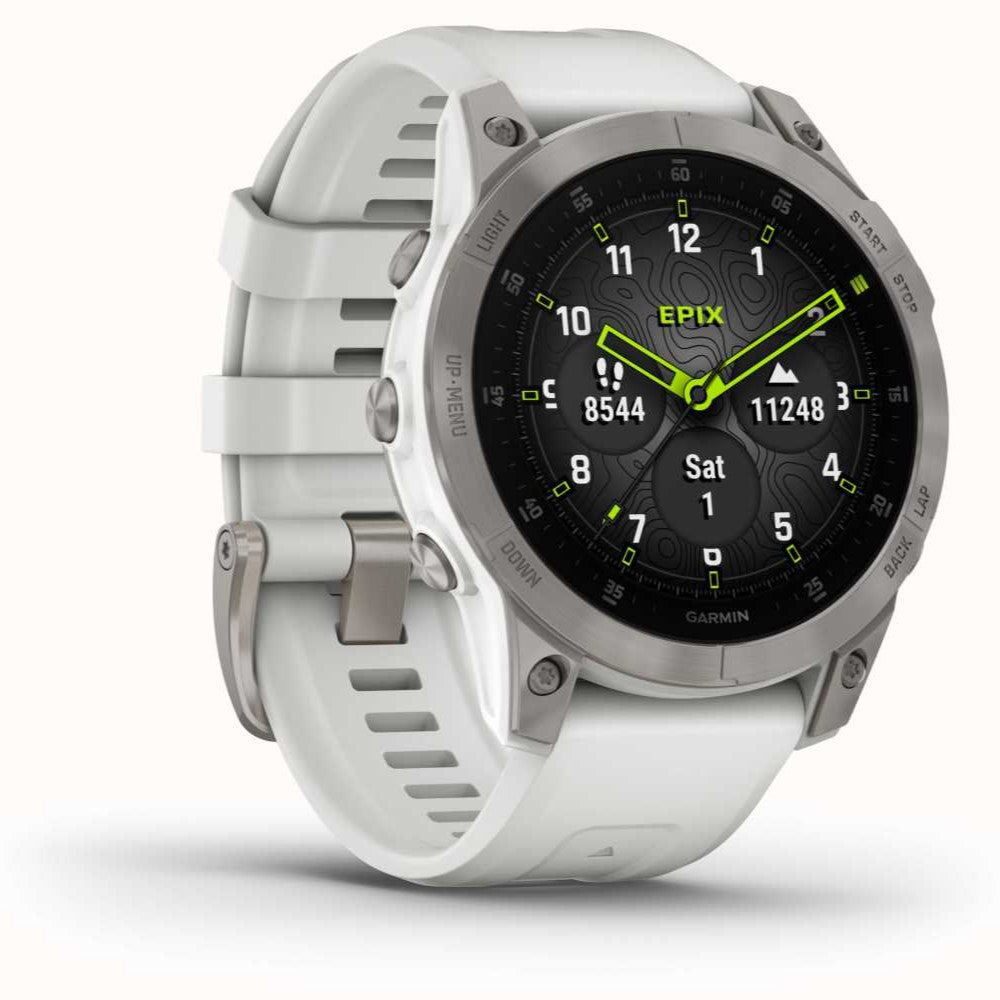 Garmin Epix Gen 2 Watch  Carrera White Titanium with Silicone Band Garmin